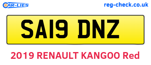 SA19DNZ are the vehicle registration plates.