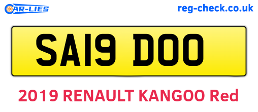 SA19DOO are the vehicle registration plates.