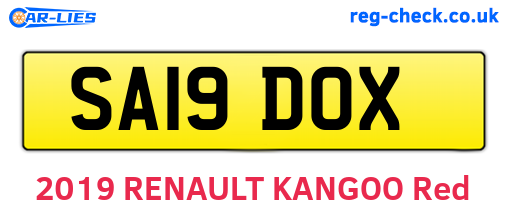 SA19DOX are the vehicle registration plates.
