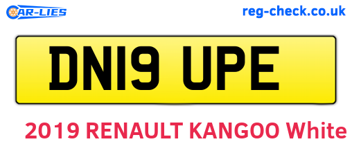 DN19UPE are the vehicle registration plates.