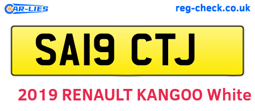 SA19CTJ are the vehicle registration plates.