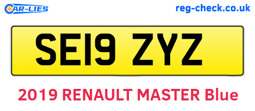 SE19ZYZ are the vehicle registration plates.