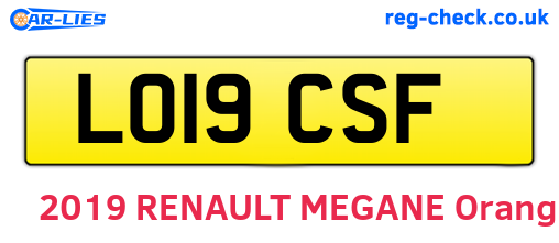 LO19CSF are the vehicle registration plates.