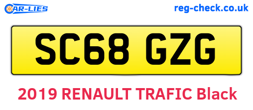 SC68GZG are the vehicle registration plates.