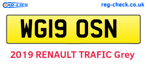 WG19OSN are the vehicle registration plates.