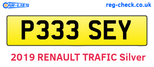 P333SEY are the vehicle registration plates.