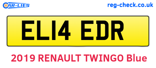 EL14EDR are the vehicle registration plates.