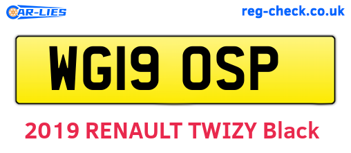 WG19OSP are the vehicle registration plates.