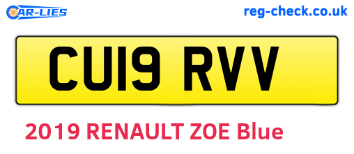 CU19RVV are the vehicle registration plates.