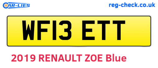 WF13ETT are the vehicle registration plates.