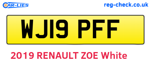 WJ19PFF are the vehicle registration plates.