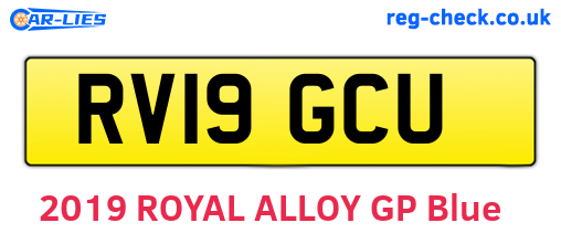 RV19GCU are the vehicle registration plates.