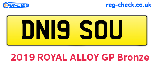 DN19SOU are the vehicle registration plates.