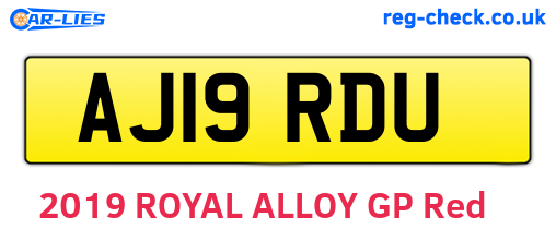AJ19RDU are the vehicle registration plates.