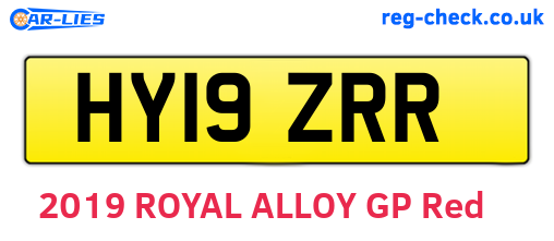 HY19ZRR are the vehicle registration plates.