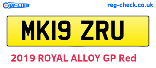 MK19ZRU are the vehicle registration plates.