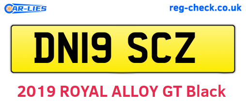 DN19SCZ are the vehicle registration plates.