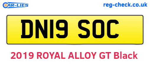 DN19SOC are the vehicle registration plates.