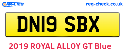 DN19SBX are the vehicle registration plates.