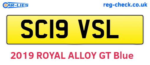 SC19VSL are the vehicle registration plates.