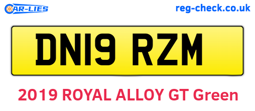 DN19RZM are the vehicle registration plates.