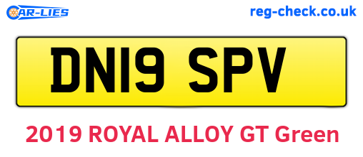 DN19SPV are the vehicle registration plates.