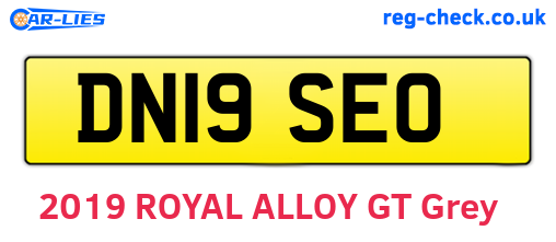 DN19SEO are the vehicle registration plates.