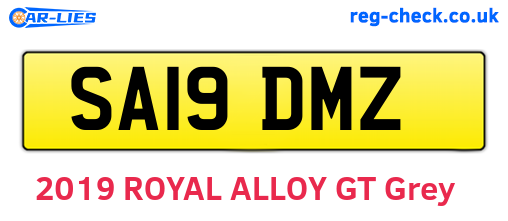 SA19DMZ are the vehicle registration plates.