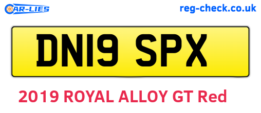 DN19SPX are the vehicle registration plates.