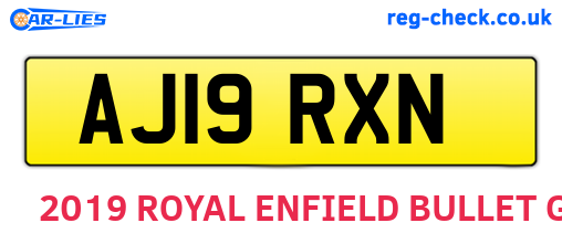 AJ19RXN are the vehicle registration plates.