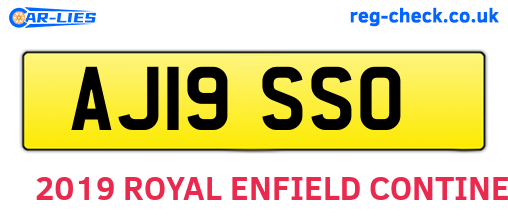 AJ19SSO are the vehicle registration plates.
