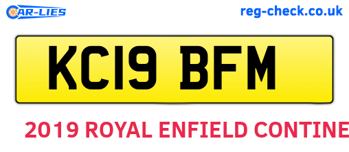 KC19BFM are the vehicle registration plates.