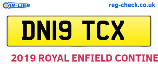 DN19TCX are the vehicle registration plates.