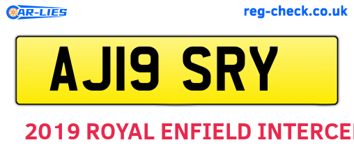 AJ19SRY are the vehicle registration plates.