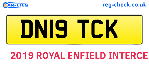 DN19TCK are the vehicle registration plates.