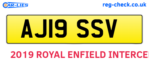 AJ19SSV are the vehicle registration plates.