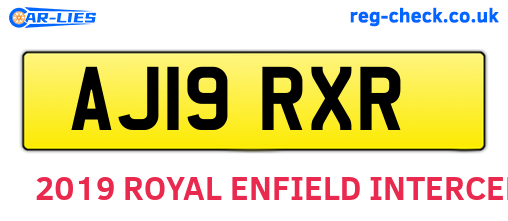 AJ19RXR are the vehicle registration plates.