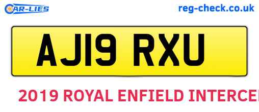 AJ19RXU are the vehicle registration plates.