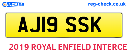 AJ19SSK are the vehicle registration plates.