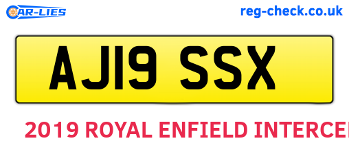 AJ19SSX are the vehicle registration plates.