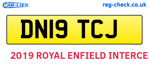 DN19TCJ are the vehicle registration plates.