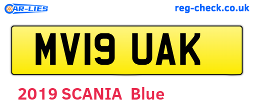 MV19UAK are the vehicle registration plates.