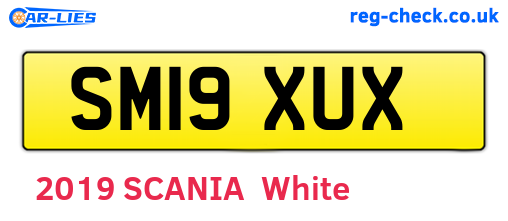 SM19XUX are the vehicle registration plates.