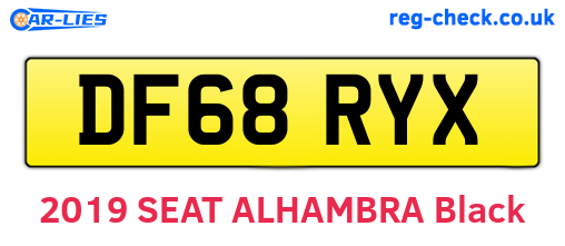 DF68RYX are the vehicle registration plates.