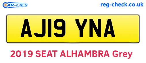 AJ19YNA are the vehicle registration plates.