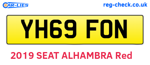 YH69FON are the vehicle registration plates.