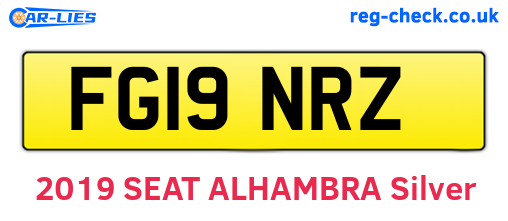 FG19NRZ are the vehicle registration plates.