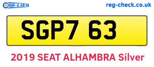 SGP763 are the vehicle registration plates.