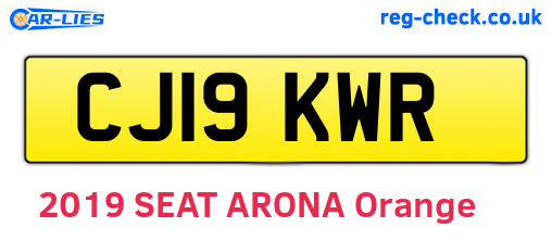 CJ19KWR are the vehicle registration plates.