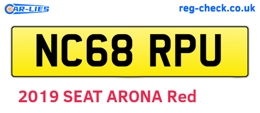 NC68RPU are the vehicle registration plates.